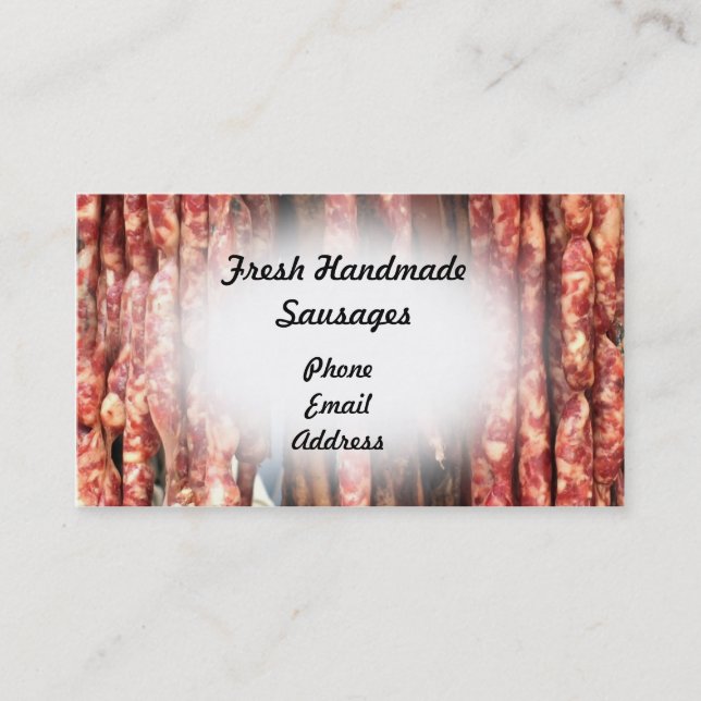 Fresh Handmade Sausages Business Card (Front)