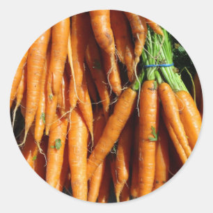 Fresh Harvest Orange Carrots Farm To Table Veg Classic Round Sticker