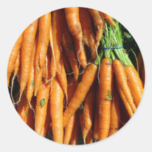 Fresh Harvest Orange Carrots Farm To Table Veg Classic Round Sticker