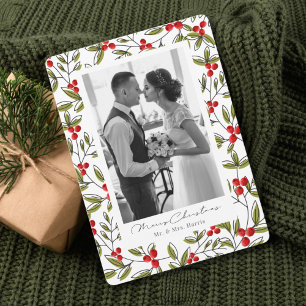 Fresh Holly Photo Holiday Card
