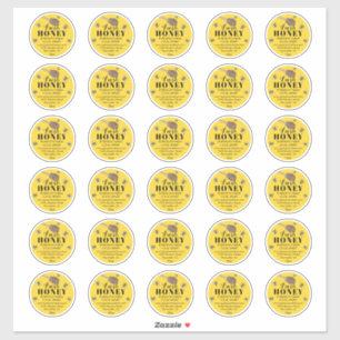 Fresh Honey Jar 2" Labels Honeybee
