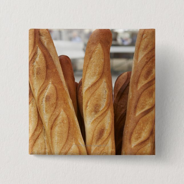 Fresh, hot baguettes 15 cm square badge (Front)