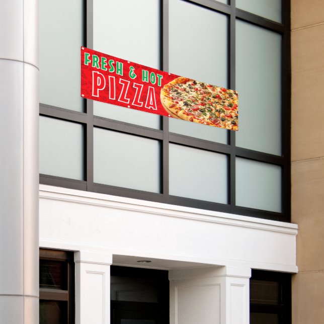 Fresh & Hot Pizza Cheesy Pepperoni Advert  Banner (Outside Building)
