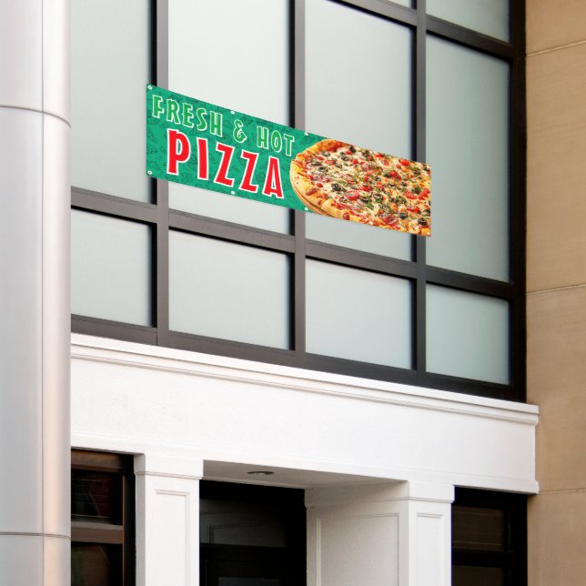 Fresh & Hot Pizza Cheesy Pepperoni Advert  Banner (Outside Building)