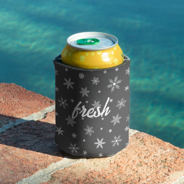 fresh ice crustals pattern dark grey  can cooler (In Situ Pool)