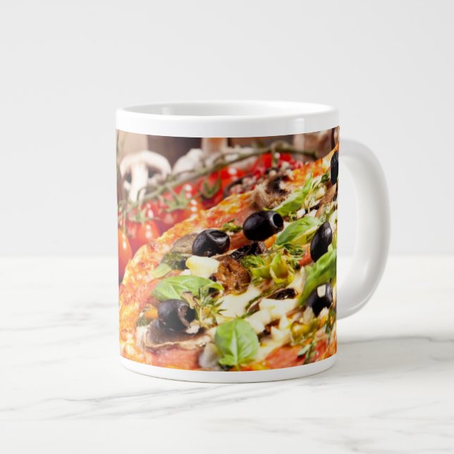 Fresh Italian pizza Large Coffee Mug (Front Right)