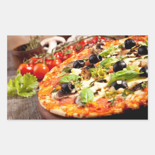 Fresh Italian pizza Rectangular Sticker (Front)
