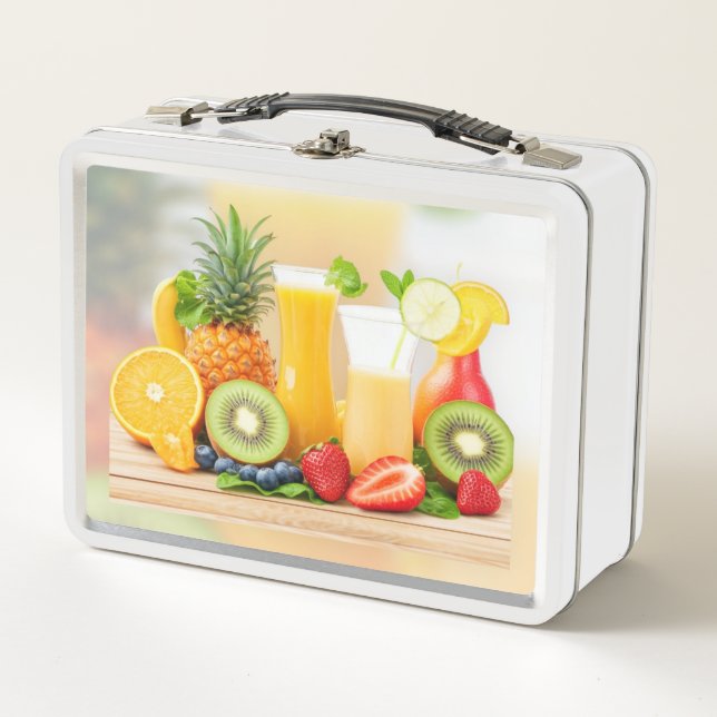 Fresh Juicy Fruits  Metal Lunch Box (Front)