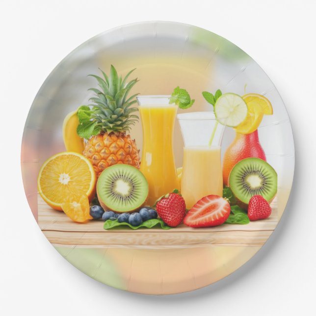 Fresh Juicy Fruits  Paper Plate (Front)