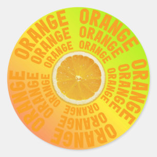 Fresh & Juicy Orange slice Typography Sticker