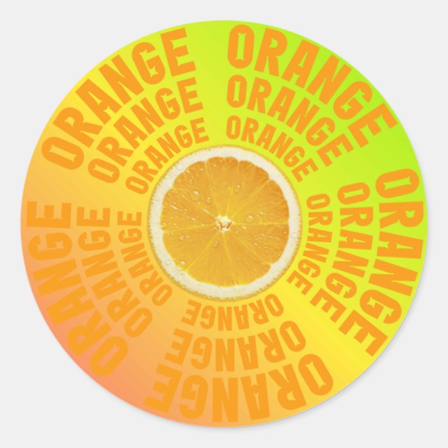 Fresh & Juicy Orange slice Typography Sticker (Front)