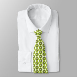 Fresh kiwi fruit background. Round slices pattern Tie