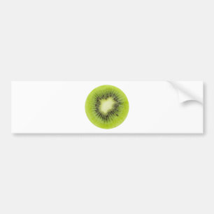 Fresh kiwi fruit. Round slice closeup isolated Bumper Sticker