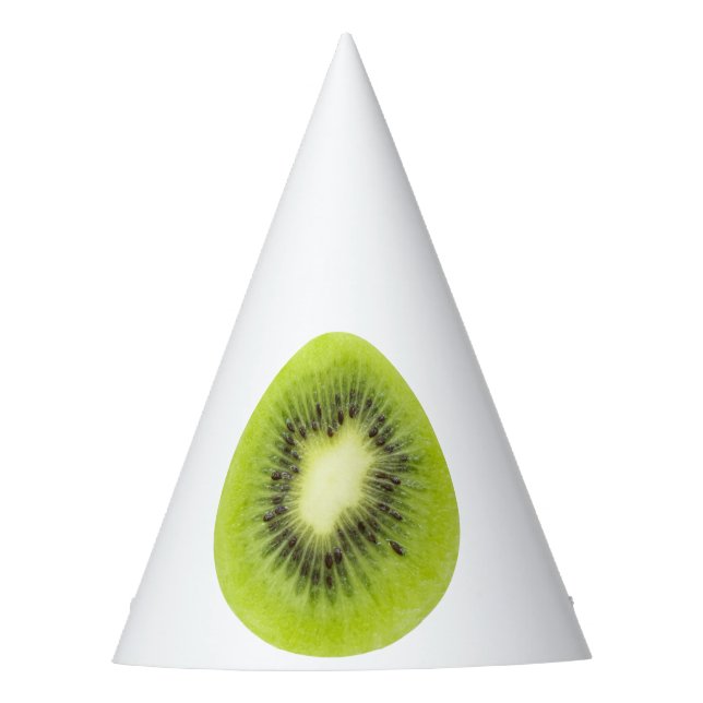 Fresh kiwi fruit. Round slice closeup isolated Party Hat (Front)