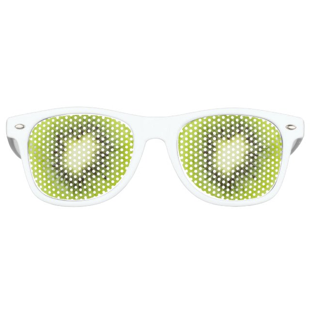 Fresh kiwi fruit. Round slice closeup isolated Retro Sunglasses (Front)