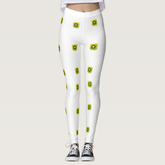 "Fresh Kiwis on White Background – Minimalist Frui Leggings