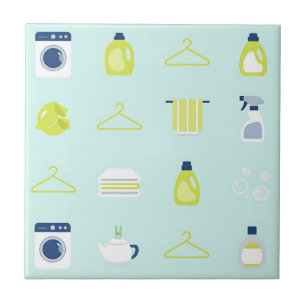 Fresh Laundry Day Pattern Ceramic Tile