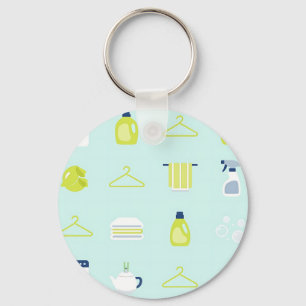 Fresh Laundry Day Pattern Key Ring
