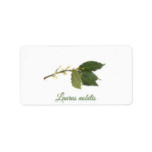 Fresh laurel leaves label