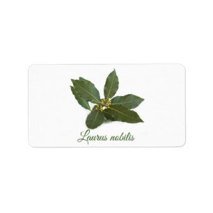 Fresh laurel leaves label