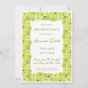 Fresh Leafy Border Birthday Celebration Invitation