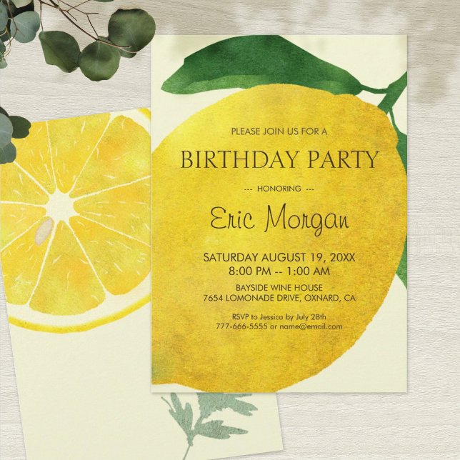 Fresh Lemon Birthday Invitation Card (Creator Uploaded)