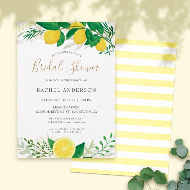 Fresh Lemon Bridal Shower Invitation Card 02 (Creator Uploaded)
