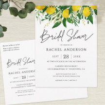 Fresh Lemon Bridal Shower Invitation Postcard