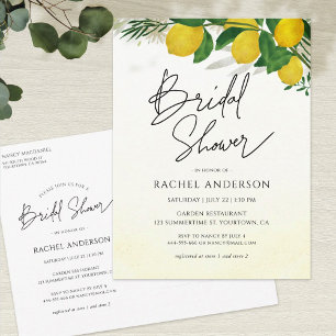 Fresh Lemon Bridal Shower Invitation Postcard