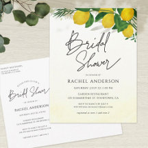 Fresh Lemon Bridal Shower Invitation Postcard