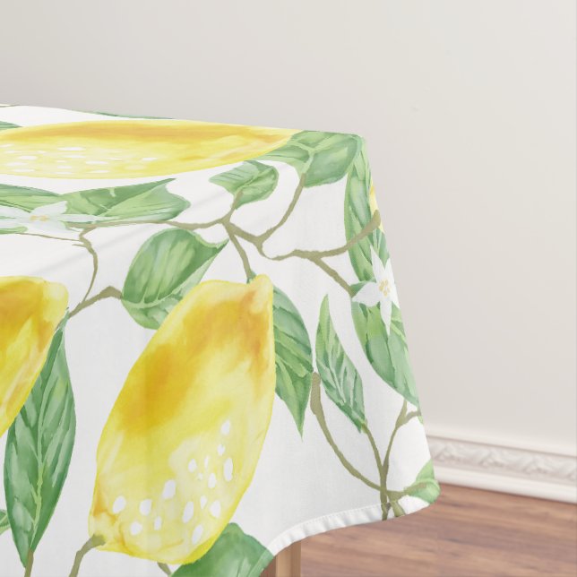 Fresh Lemon Citrus Print Kitchen/Dining Tablecloth (In Situ)