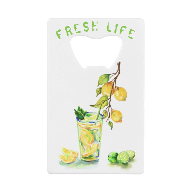 Fresh Lemon Drink Bottle Opener - Custom Text (Front)