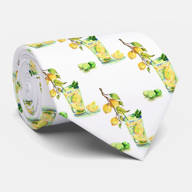 Fresh Lemon Drink Lemonade Summer Party Neck Tie (Rolled)