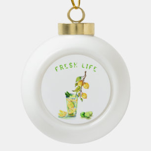 Fresh Lemon Drink Lemons Christmas Ornament