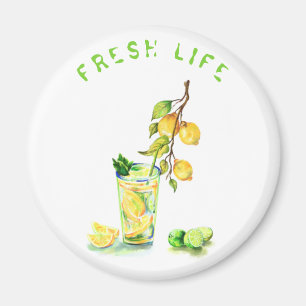 Fresh Lemon Drink Magnet Gift - Custom Text
