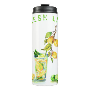 Fresh Lemon Drink Thermal Tumbler - Custom Text