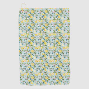 Fresh Lemon Floral Botanical Pattern Golf Towel