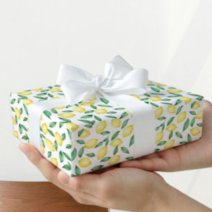Fresh Lemon Gift Wrapping Paper   Bright Citrus