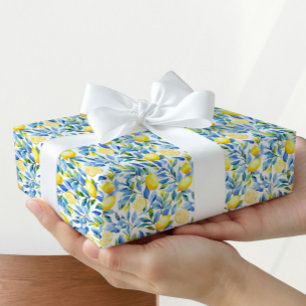 Fresh Lemon Gift Wrapping Paper   Mediterranean