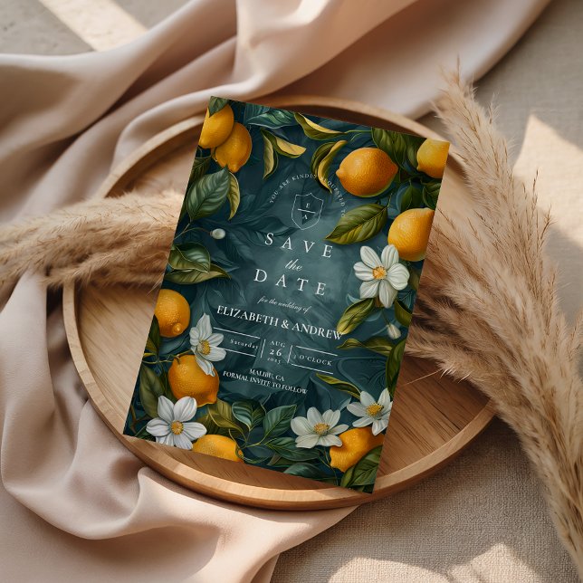 Fresh Lemon Grove Botanical Wedding Save The Date (Creator Uploaded)