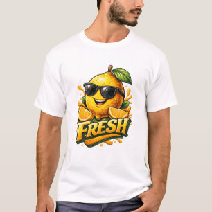 Fresh Lemon Illustration Bright Minimal Summer T-Shirt