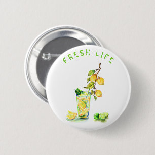 Fresh Lemon Juice Cool Drink Lemonade Summer Party 6 Cm Round Badge