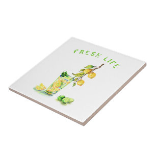 Fresh Lemon Juice Cool Drink Lemonade Summer Party Ceramic Tile