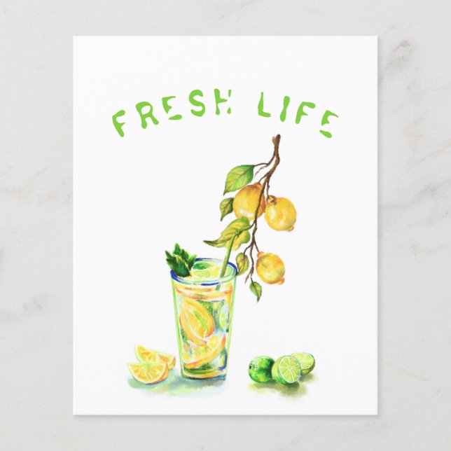 Fresh Lemon Juice Cool Drink Lemonade Summer Party Flyer (Front)