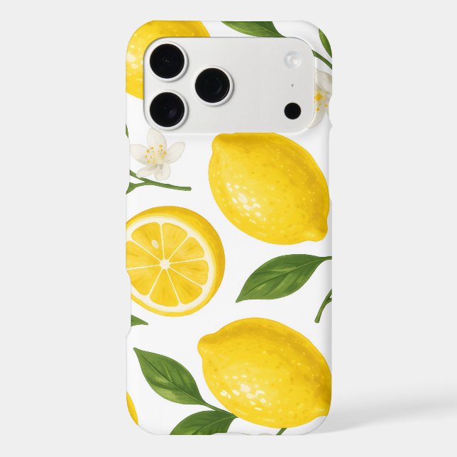 Fresh Lemon Pattern with Leaves & Blossoms  (Back)