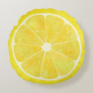 Fresh Lemon Round Cushion