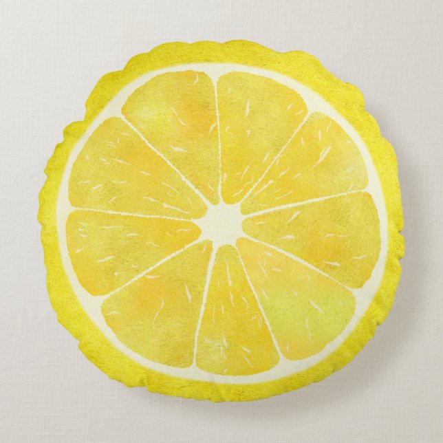 Fresh Lemon Round Cushion (Front)
