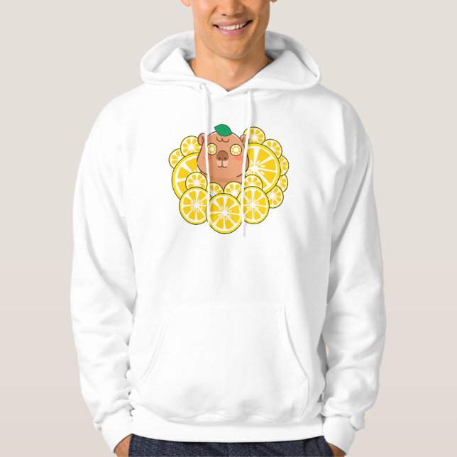 Fresh Lemon Slices Capybara Hoodie (Front)