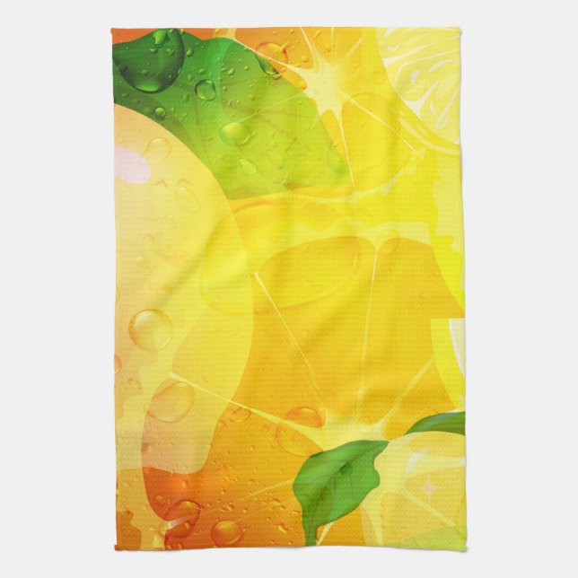 Fresh Lemon Slices Kitchen Towel (Vertical)