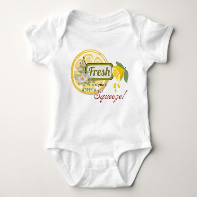 Fresh Lemon Squeeze Baby Bodysuit (Front)